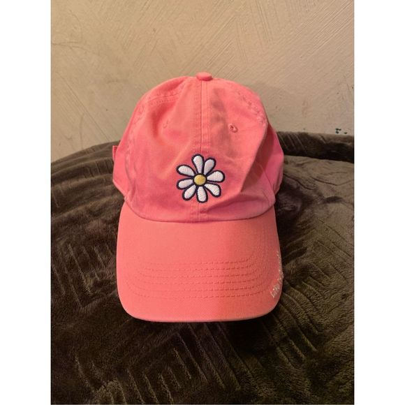 Life is Good Pink Daisy Adjustable Ball cap hat - Picture 1 of 5